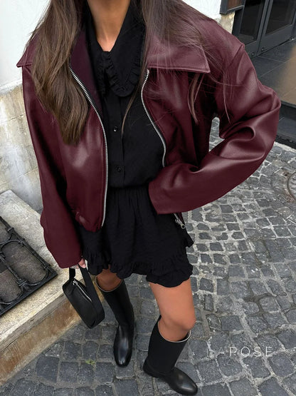 Ayven Oversized Faux Leather Jacket