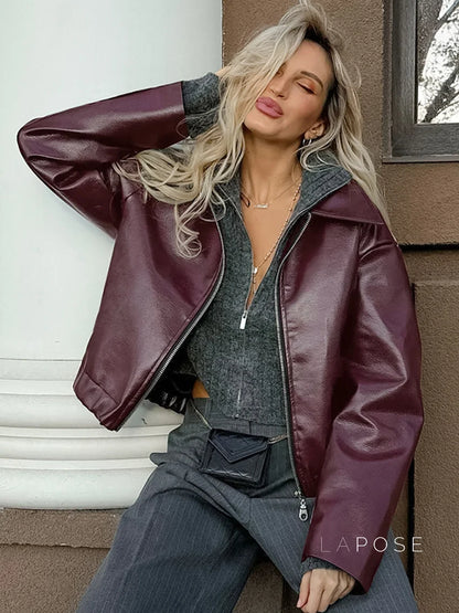 Ayven Oversized Faux Leather Jacket