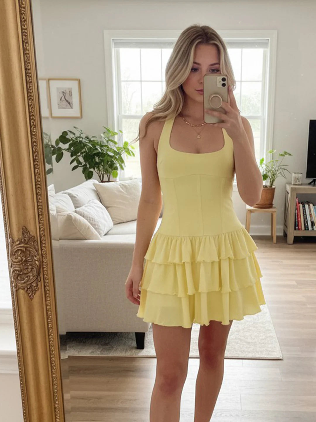 Aziya Halter Pleated Mini Dress