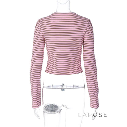 Bo Striped Button-Up Cardigan