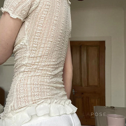 Braya Lace Puff Sleeve Top