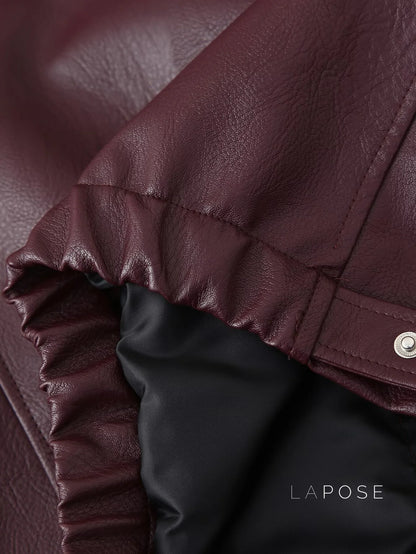 Brenna Lapel Faux Leather Jacket