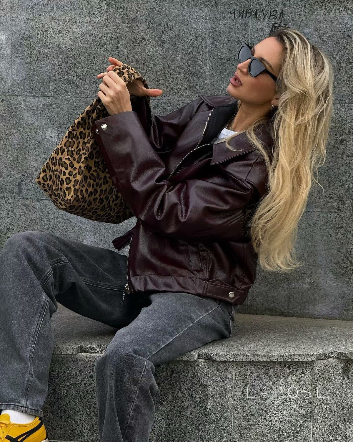 Brenna Lapel Faux Leather Jacket