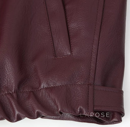 Brenna Lapel Faux Leather Jacket