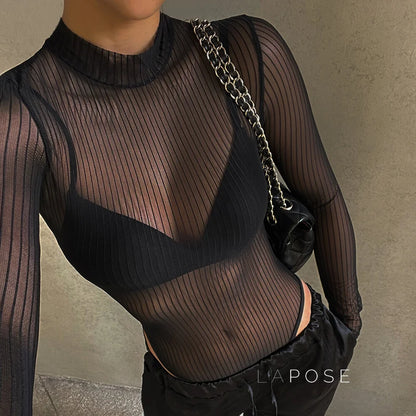 Brienne Backless Mesh Romper