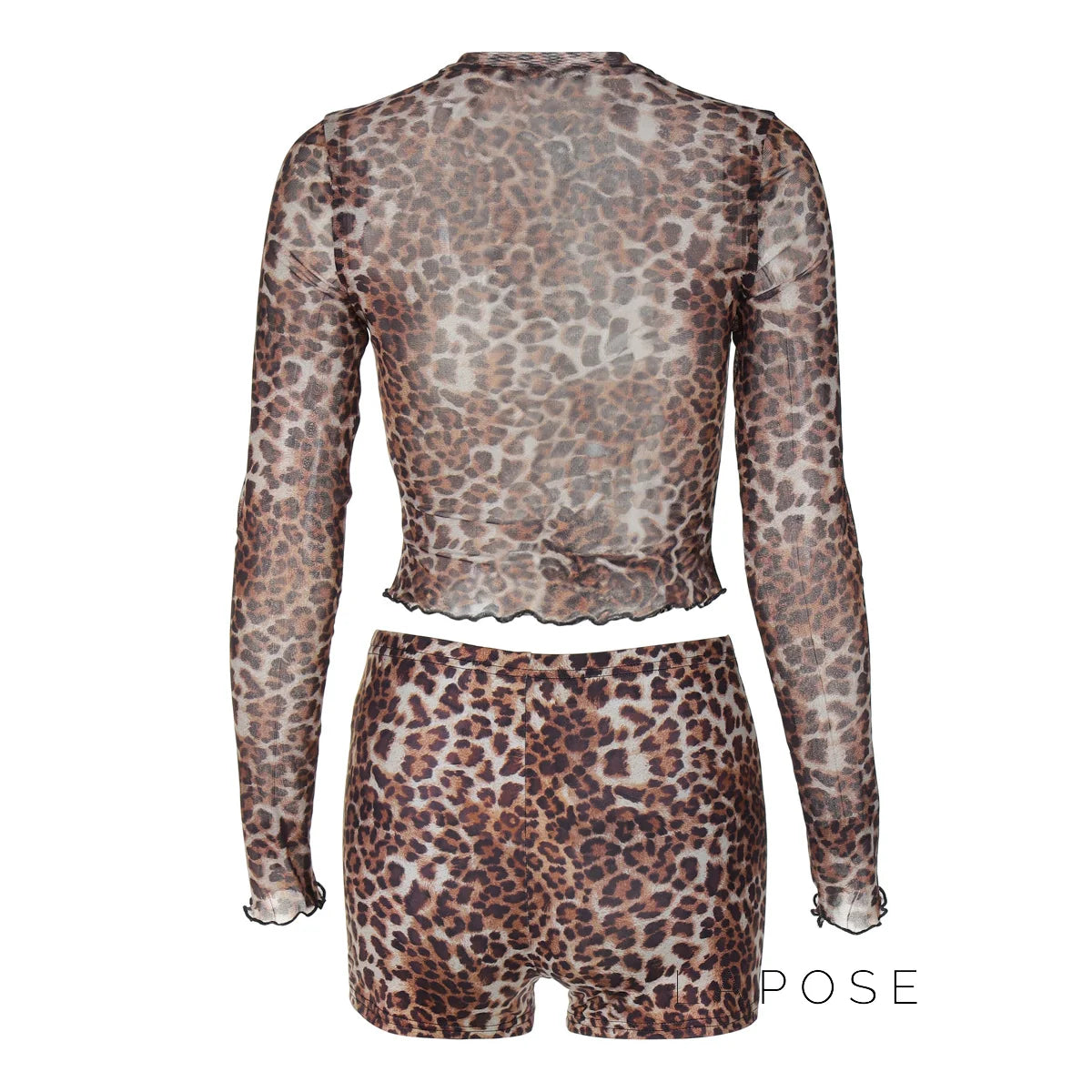 Britain Leopard Mesh Short Set