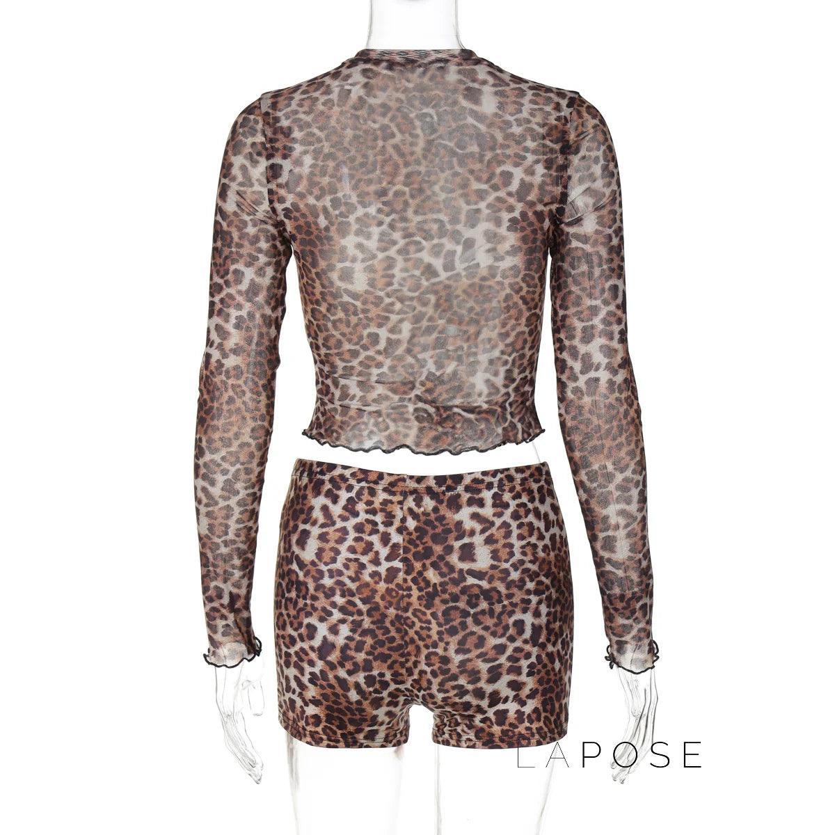 Britain Leopard Mesh Short Set