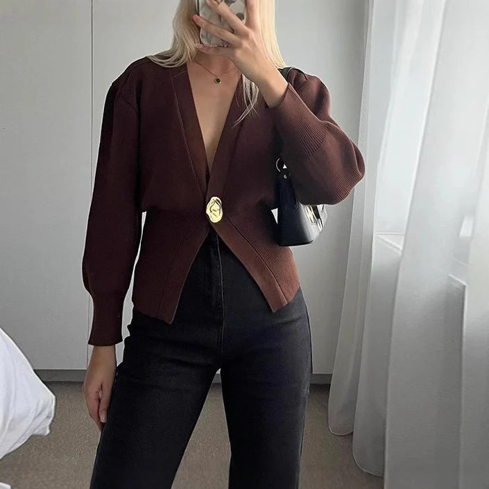 Caelyn Knitted V-neck Cardigan