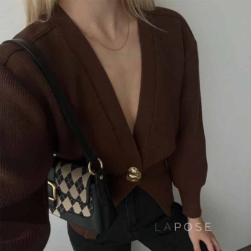 Caelyn Knitted V-neck Cardigan