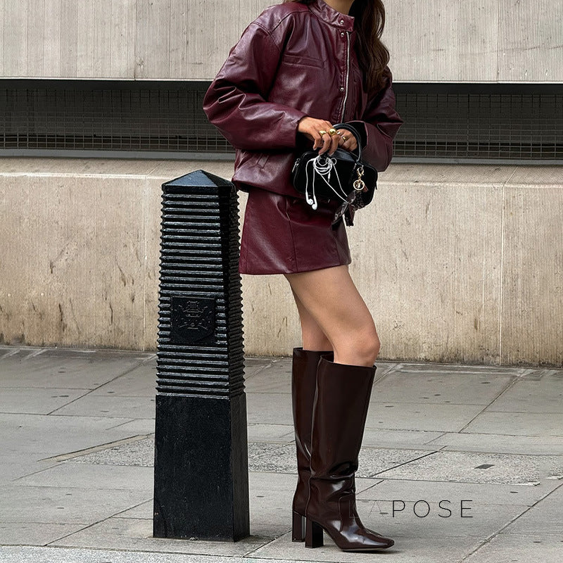Caila Retro Faux Leather Jacket