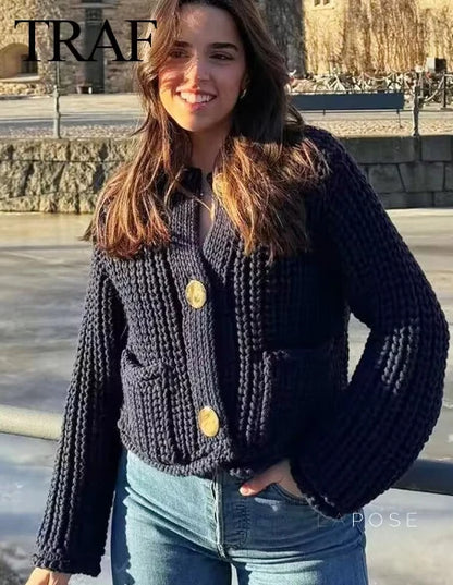 Candice Thick Knit Sweater Cardigan