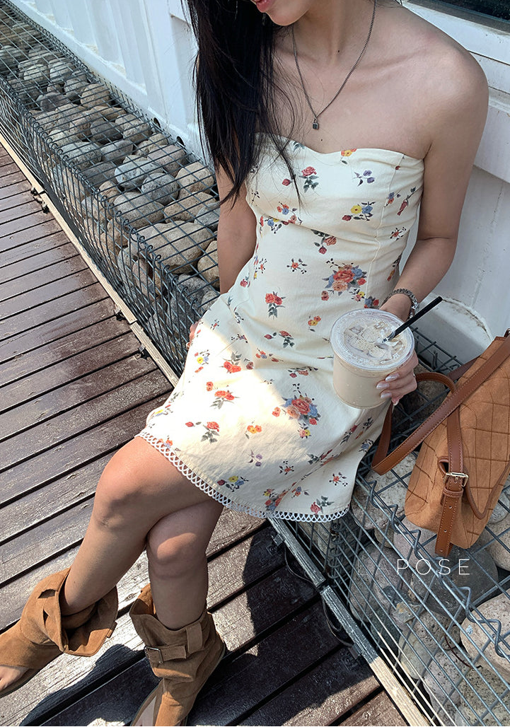 Chaya Strapless Floral Mini Dress