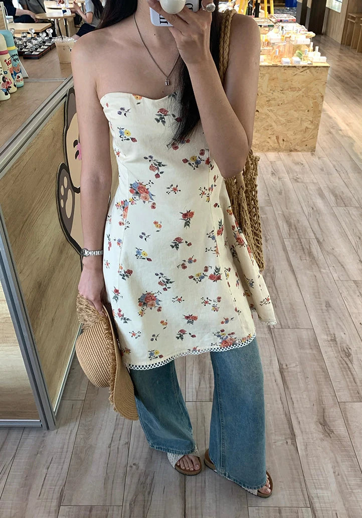 Chaya Strapless Floral Mini Dress