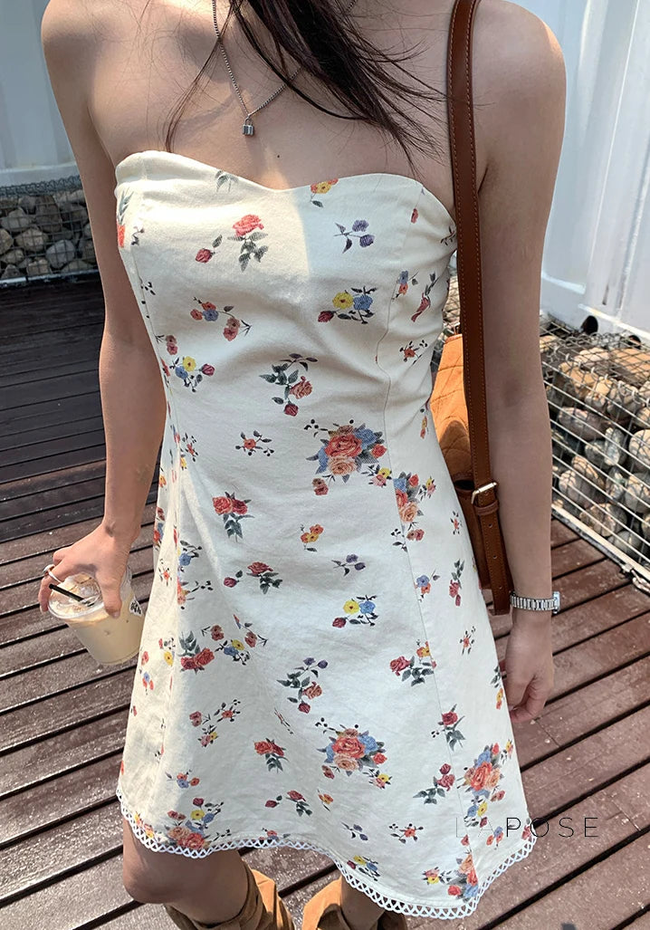 Chaya Strapless Floral Mini Dress