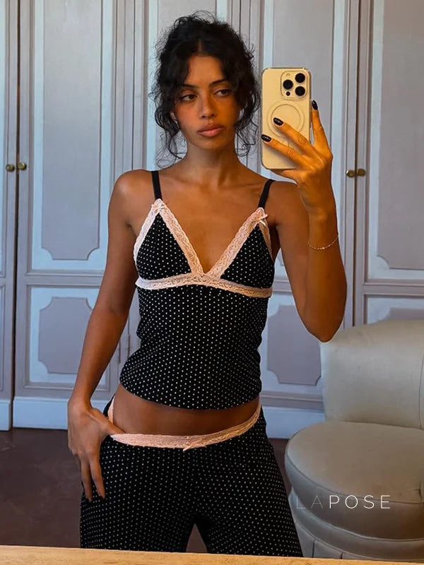 Cheyanne Lace Polka Dot Set