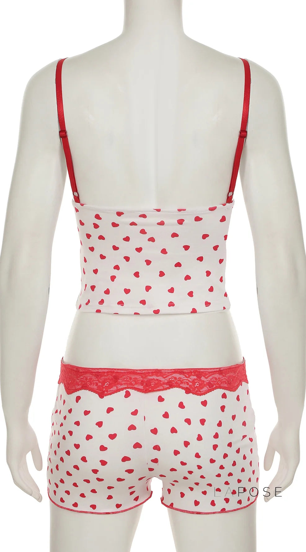 Ciera Heart Print Lace Short Set