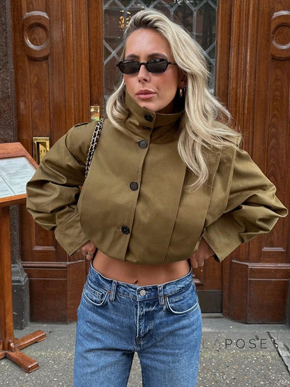 Cierra Pleated Cropped Windbreaker