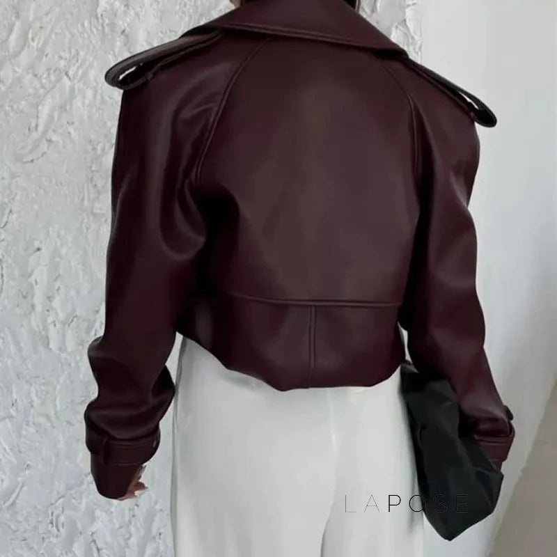 Cody Faux Leather Crop Jacket