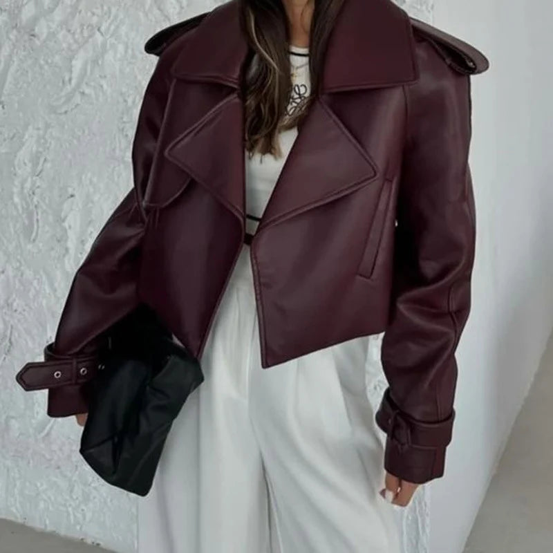 Cody Faux Leather Crop Jacket