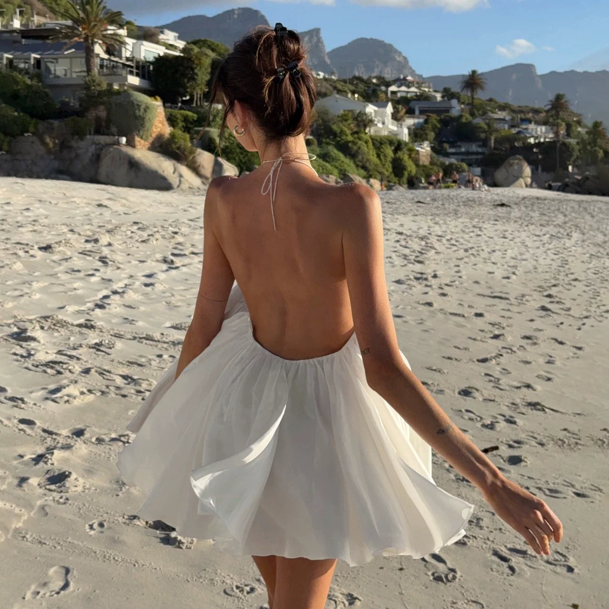 Colbie Halter Flower Mini Dress