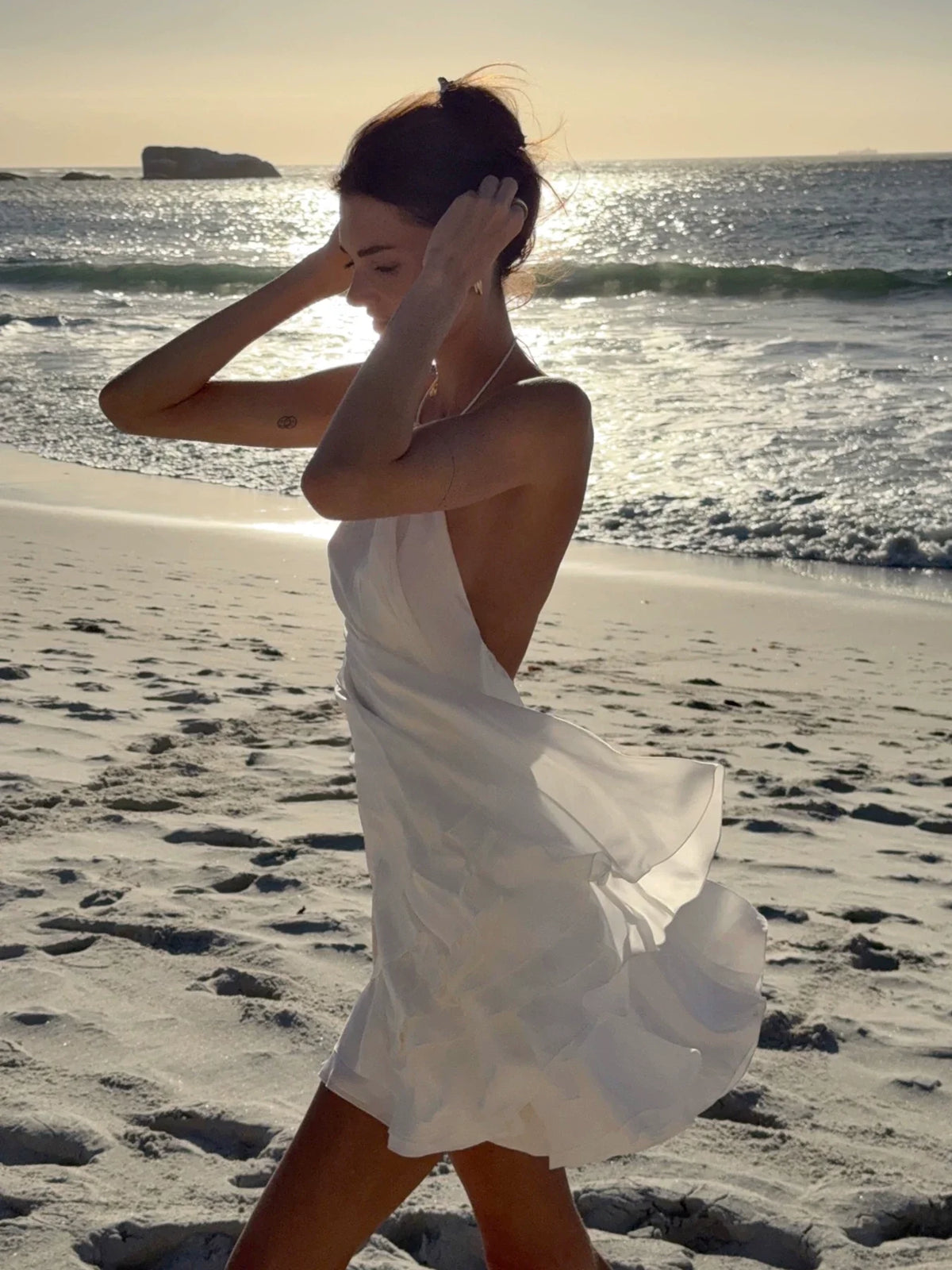 Colbie Halter Flower Mini Dress