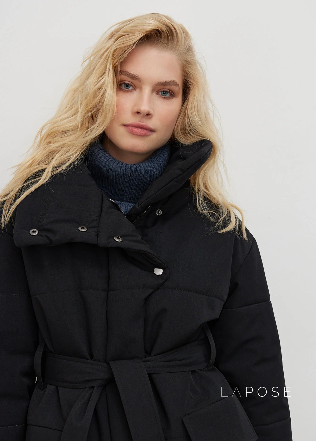 Collette Belted Stand Collar Coat
