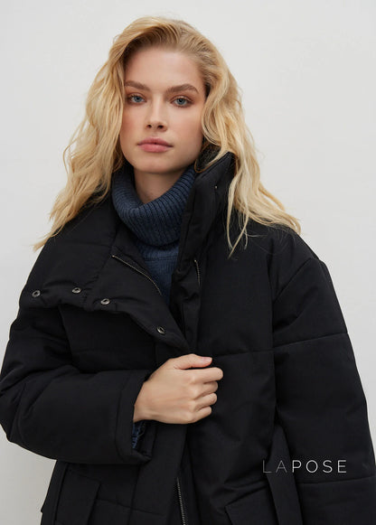 Collette Belted Stand Collar Coat