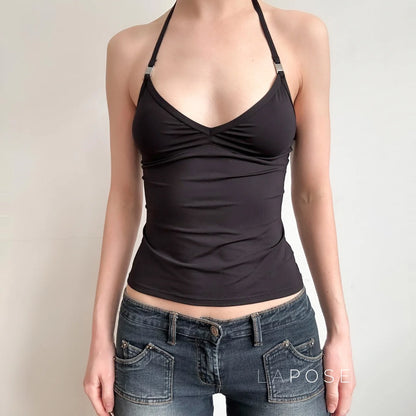 Coraline Metal Halter Top
