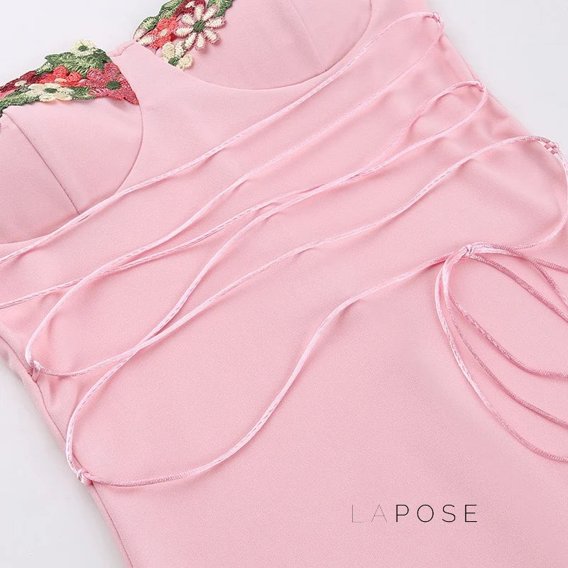 Corrine Floral Embroidered Maxi Dress