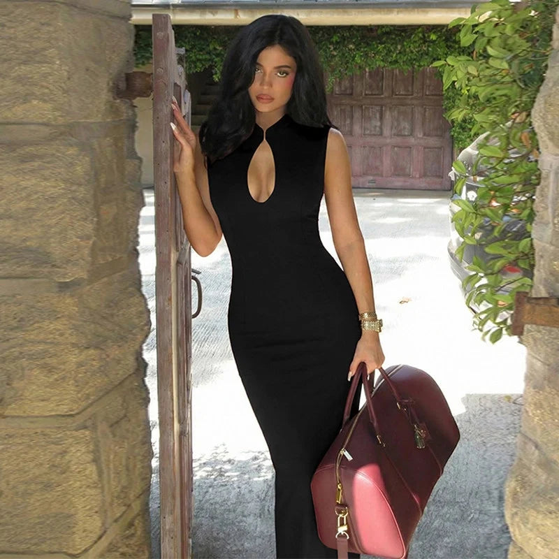 Cut-out Slit Maxi Dress