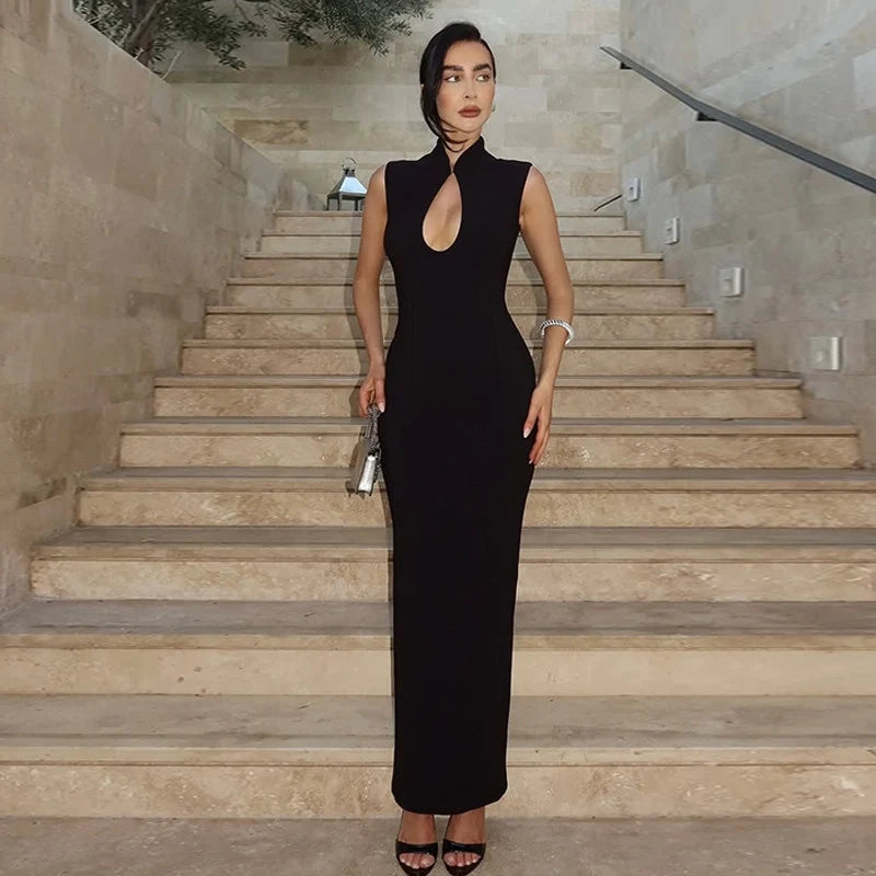 Cut-out Slit Maxi Dress
