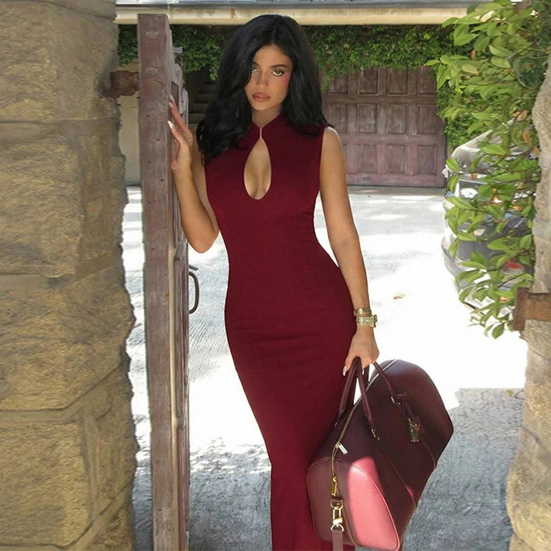 Cut-out Slit Maxi Dress