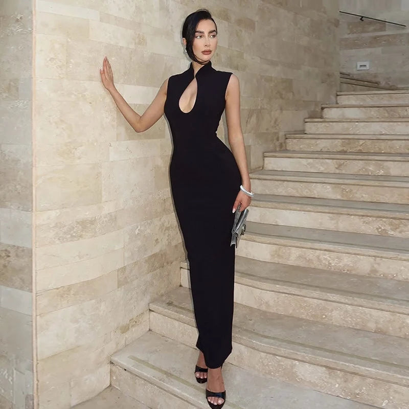 Cut-out Slit Maxi Dress