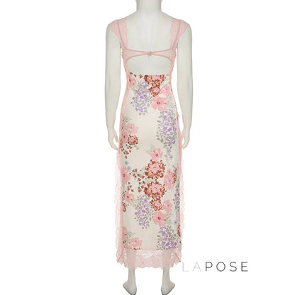 Darling Lace Slit Maxi Dress
