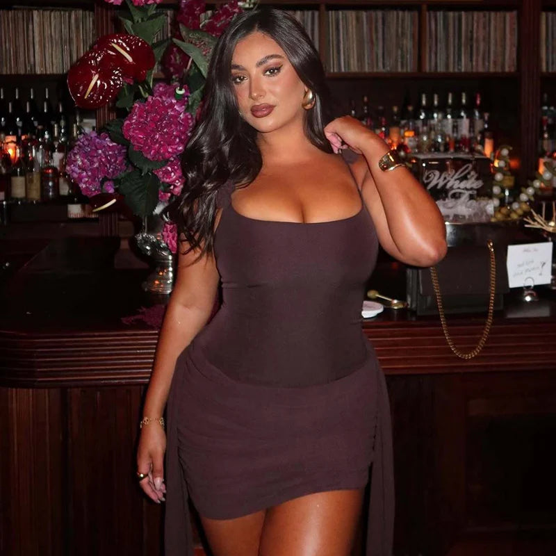 Deasia Rosette Ruched Mini Dress