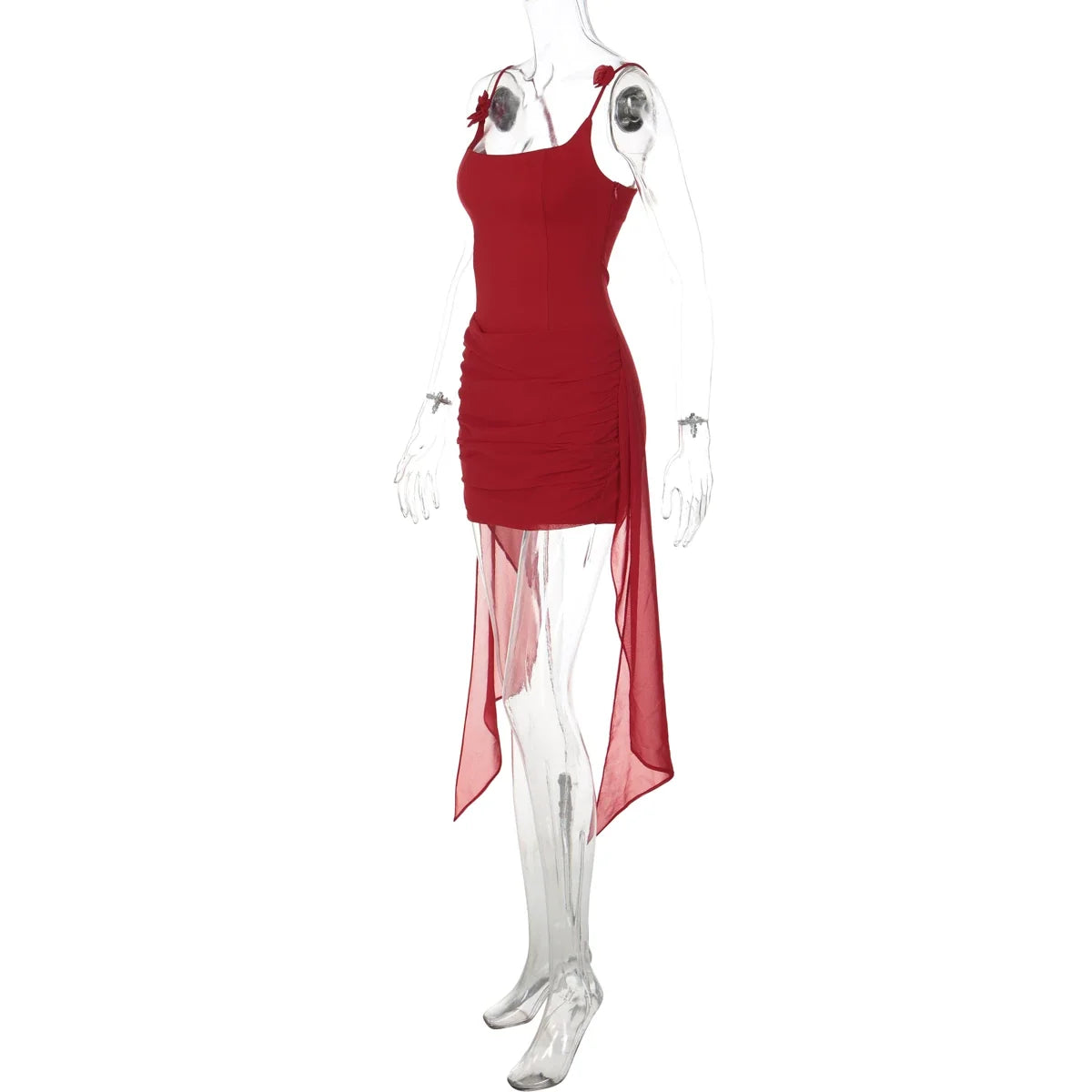 Deasia Rosette Ruched Mini Dress