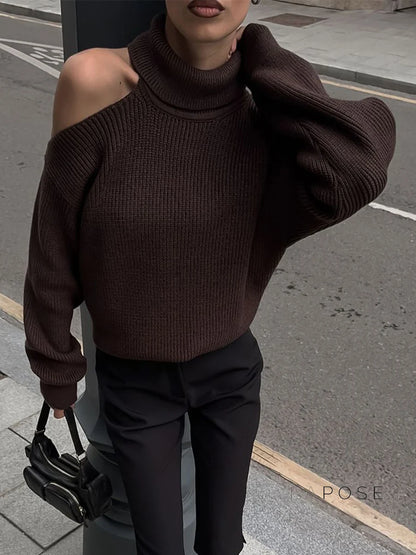 Deliyah Knit Cold Shoulder Sweater