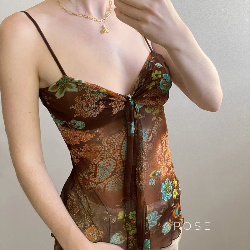 Denali Paisley Ruched Camisole