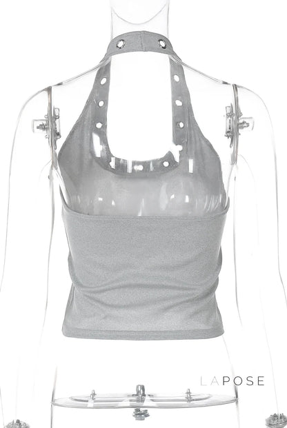 Egypt Eyelet Halter Tank Top