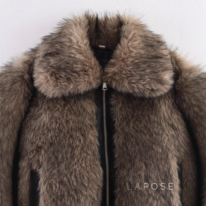 Eleonore Colorblock Faux Shearling Jacket
