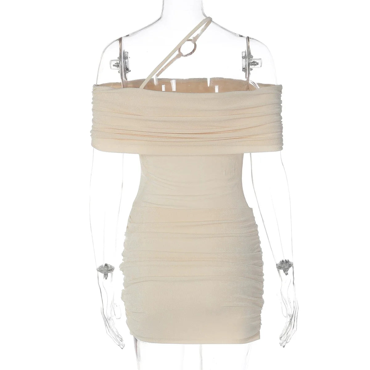 Ellagrace Ruched Off-Shoulder Mini Dress