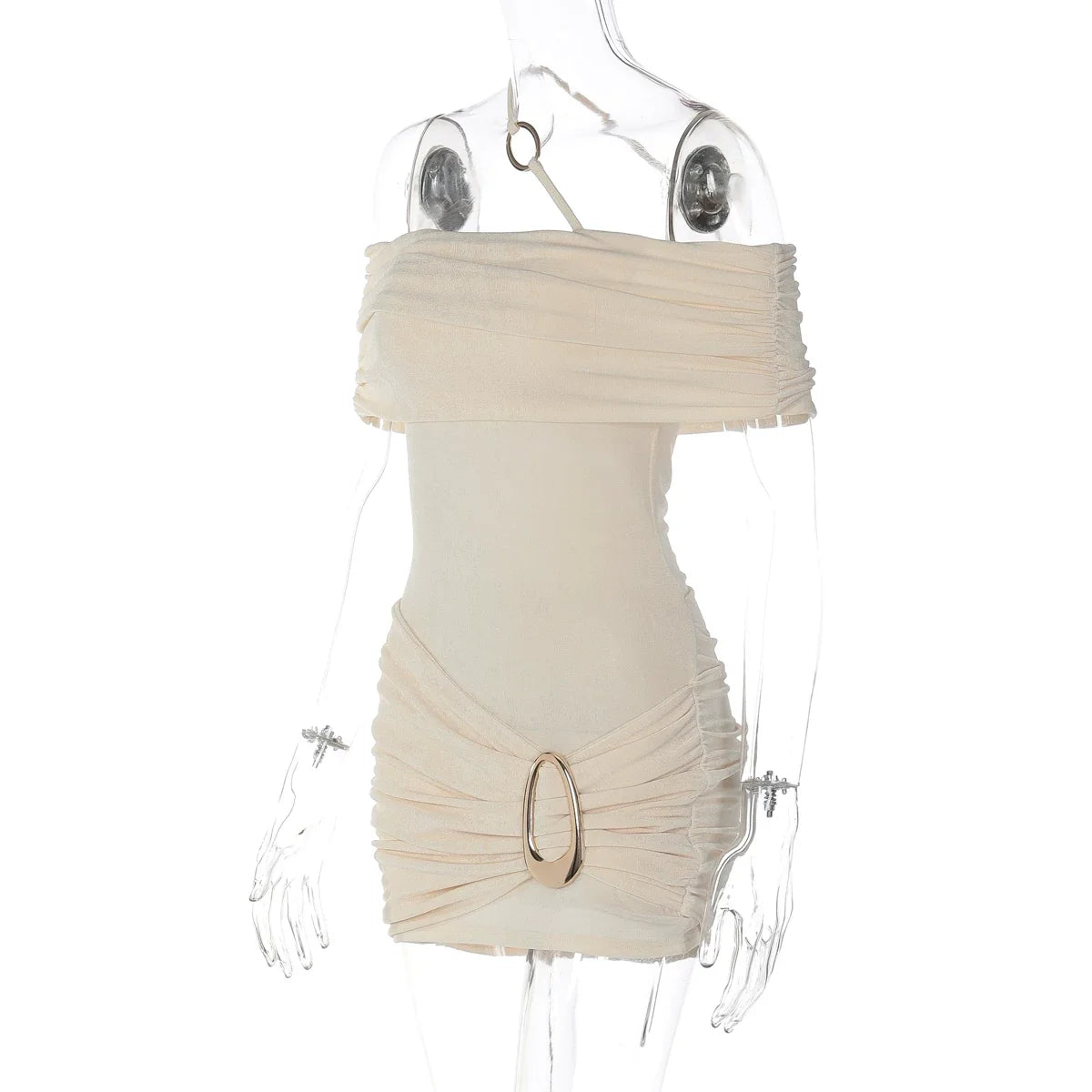Ellagrace Ruched Off-Shoulder Mini Dress