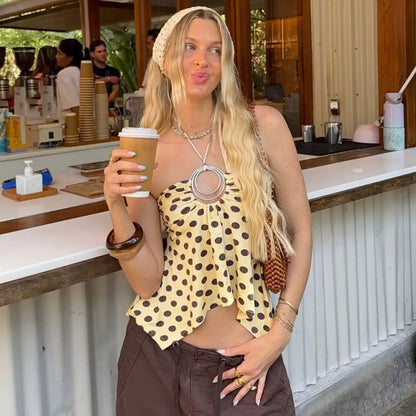 Ellaina Polka Dot Halter Top