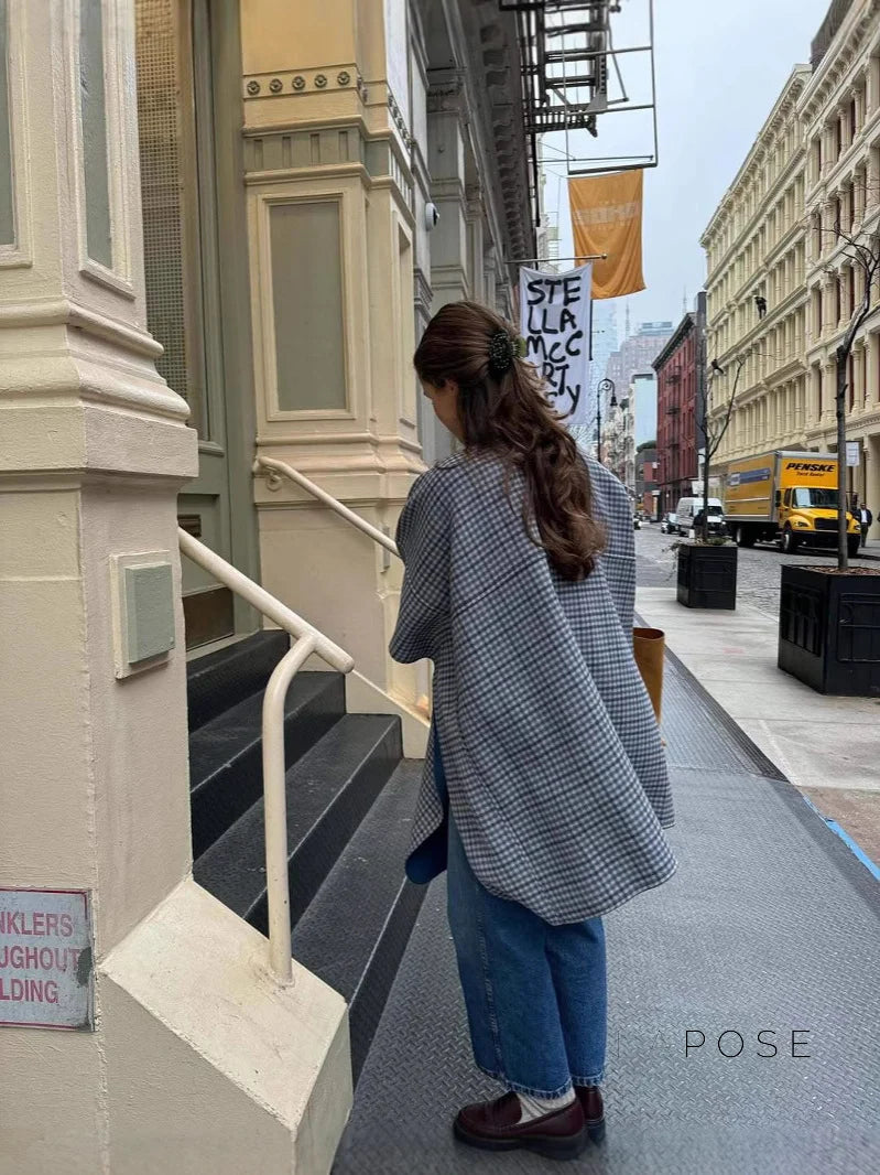 Ellyana Plaid Cape Coat