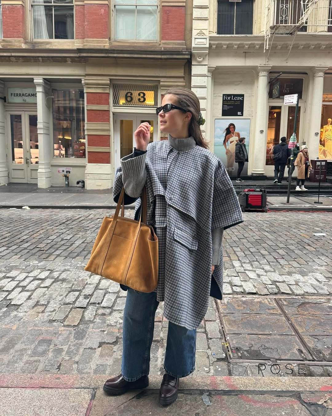 Ellyana Plaid Cape Coat