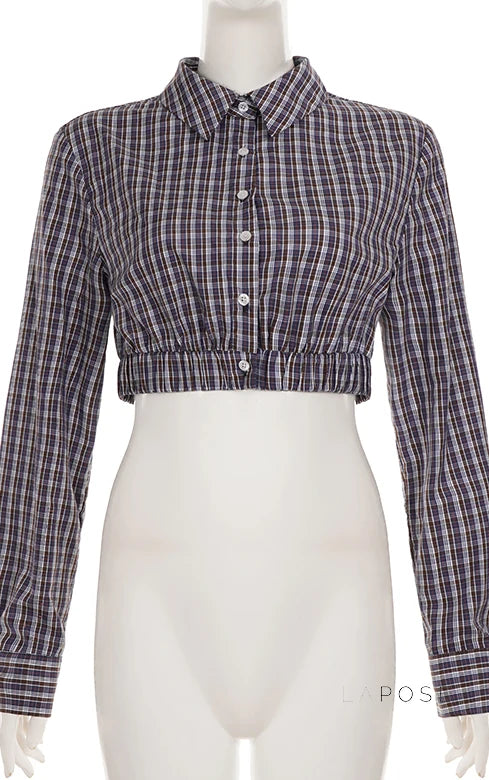 Elora Plaid Crop Skirt Set