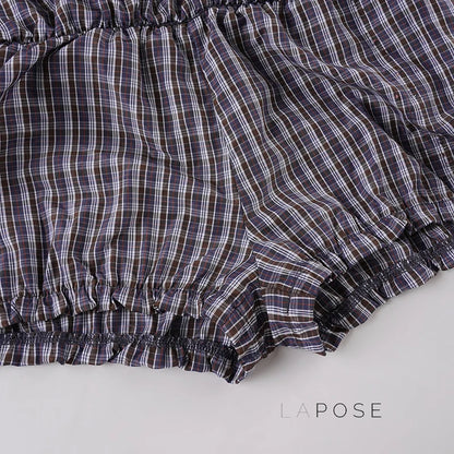 Elora Plaid Crop Skirt Set
