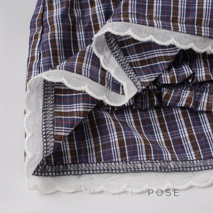 Elora Plaid Crop Skirt Set