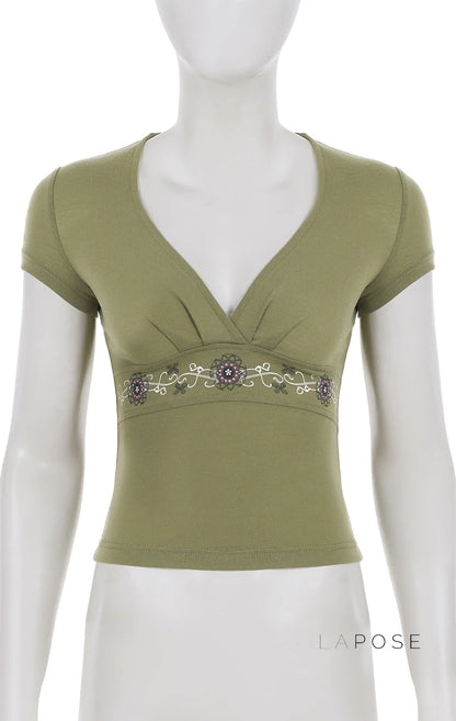 Elyzabeth Floral V-Neck Top