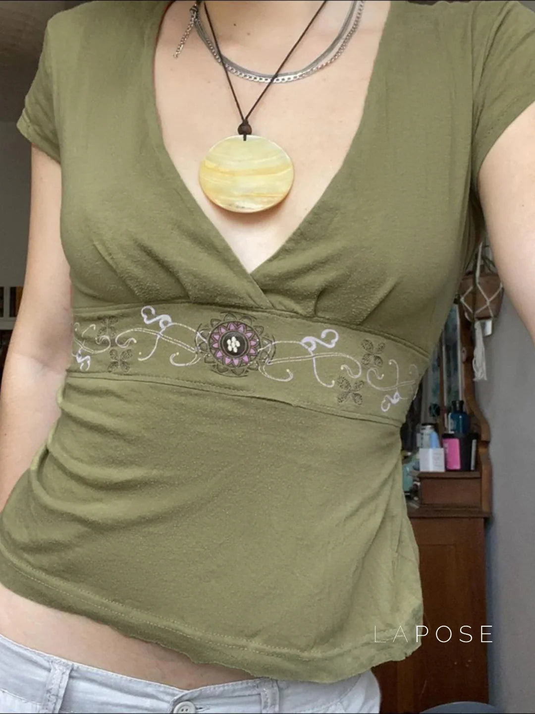 Elyzabeth Floral V-Neck Top